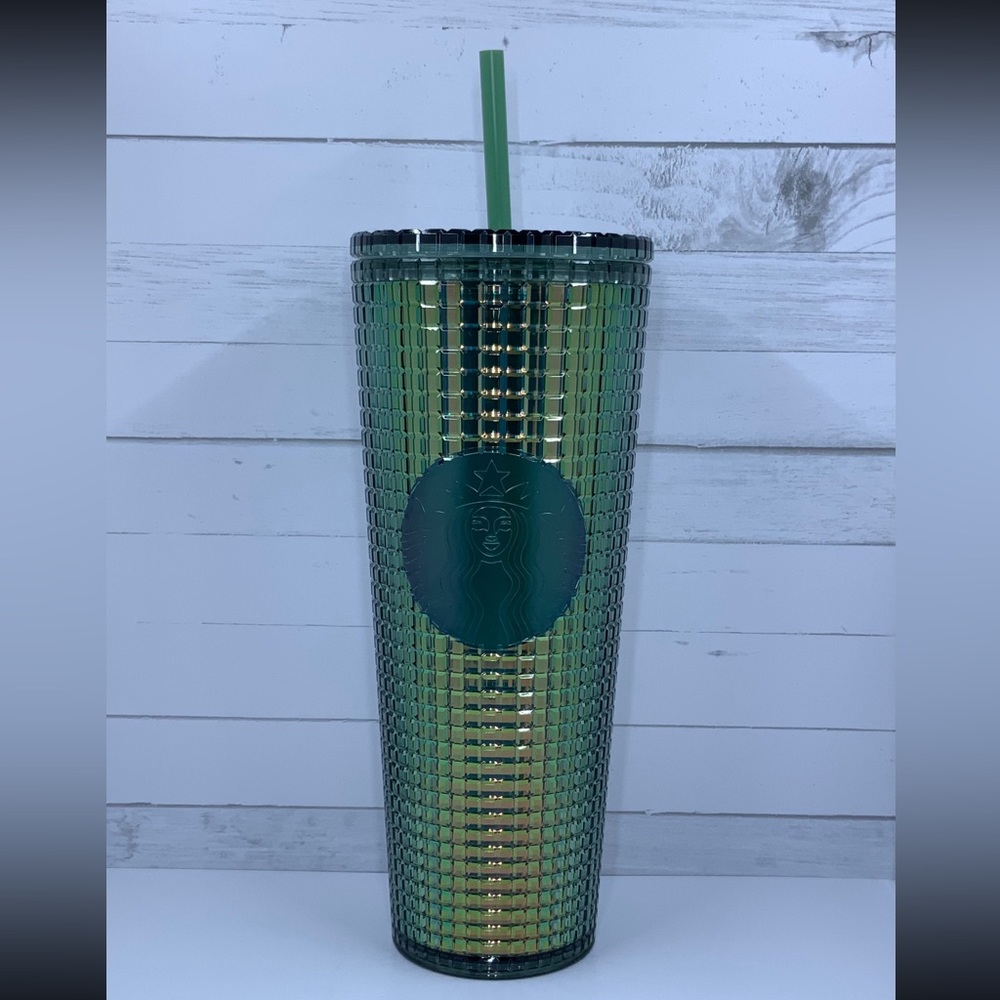 STARBUCKS Fall 2022 Rainforest Grid Iridescent Tumbler